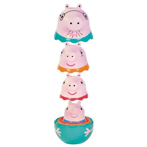 Jeu de personnages gigognes Peppa Pig - TOOMIES - Pour le bain et limagination - Mixte - Dès 18 mois