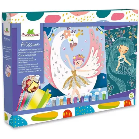 Tableaux à gratter et décorer - SYCOMORE - Contes magiques - Multicolores
