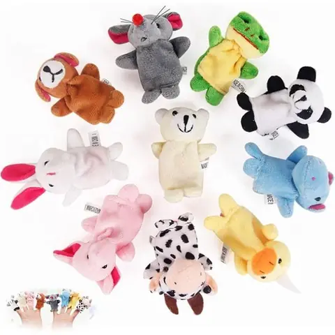 Marionnettes à Doigt Animaux Marionnettes Doigt Enfants Mini Animal Jouet 10 Types de Petits Animaux pour les Cadeaux DAnniversaire