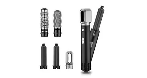 Sèche-cheveux soufflant électrique, fer à friser, brosse rotative, outils de coiffure professionnel 5 en 1 avec air chaud