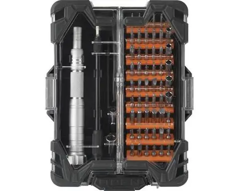TOOLCRAFT pour latelier, pour lélectronique et la mécanique de précision Tournevis porte-embouts 62 pièces
