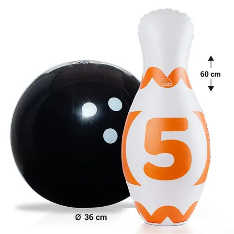 Jeu de quilles XXL - Molto - Gonflable - 6 quilles de 60 cm - Idéal pour jardin - Mixte