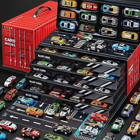 Coffret cadeau voitures miniatures - ULISEM - 48 pièces - Alliage métallique - Fonction dinertie