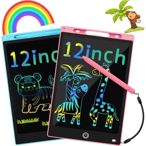 Tablette décriture LCD - 12 Pouces - 2pcs - Écran coloré - Jouet éducatif pour enfants