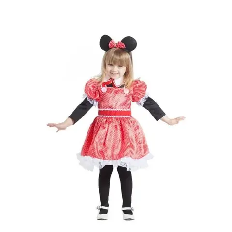 Déguisement Petite Souris Rouge - Disfrazzes - Bébé 24 mois - Minnie - Diadème collet robe et T-Shirt inclus