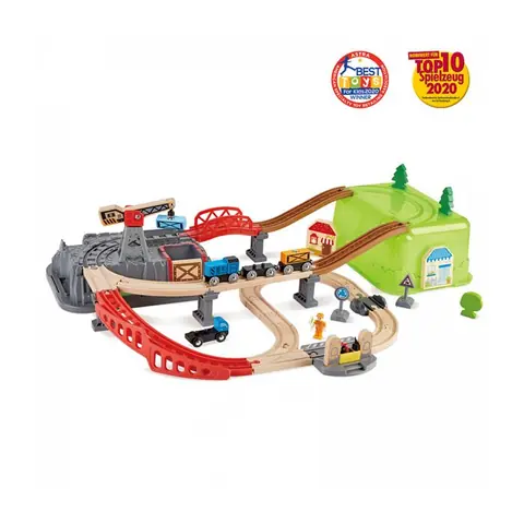 Circuit de train Hape Railway bucket builder et sa boite de rangement 3 - 6 ans 6 ans et plus