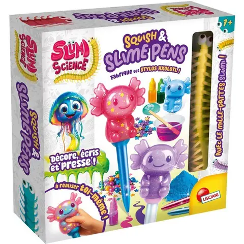 SLUMI SCIENCE Squish & Slime Pens - Kit Créatif - LISCIANIGIOCHI - Personnalisation & Effet Ultra Doux - Dès 7 ans