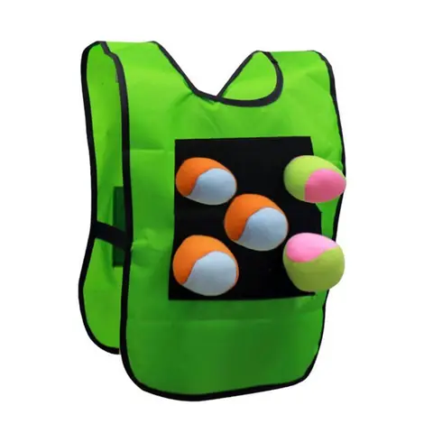Dodgeball Jeux de Plein Air Ensemble - LEWW - 1 Gilets Cibles et 5 Balles - Jeu de Balle Collante - pour Parent-Enfant