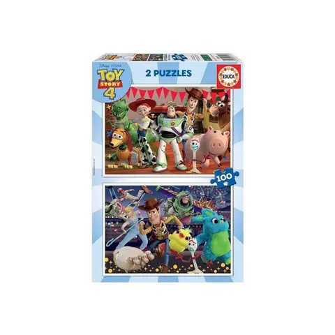 Toy Story 4 - Pack Puzzles Woody Buzz lEclair et amis 2 x 100 pieces - Disney Pixar - Set puzzle enfant + carte