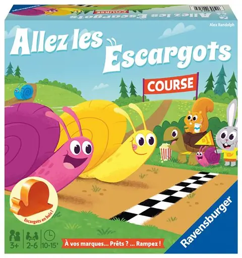 Allez les escargots - Ravensburger - Jeu desociété enfants - Jeu de parcours - 2 à 6 joueurs - Dès 3 ans