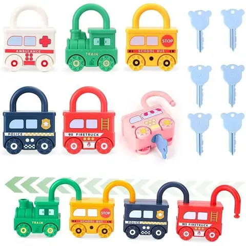 Clés et Serrures Jeux Enfants 2 3 4 5 Ans - Voiture Jouet Enfant Montessori Jeux Sensoriel Cadeau pour Enfants Garçons Fille