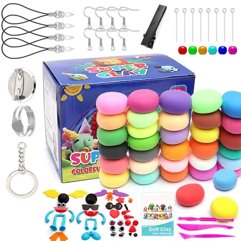 Kit de pâte à modeler - Magic Air Dry - Argile ultra légère - Sûre et non toxique - Pour enfants - Multicolore