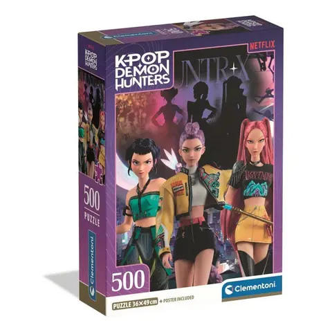 Clementoni - K-Pop Demon Hunters - Puzzle 500 Pièces - Puzzle enfant - Rumi Mira et Zoey - Dès 8 ans - Netflix