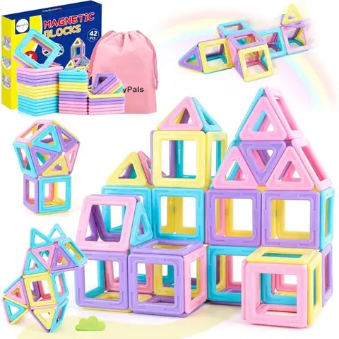 Construction Magnetique Enfant 42Pièces Jouet Pour Fille Garcon 3 4 5 6 Ans Educatif Jeux Cadeaux Jeux Magnetique Enfant Cadeaux