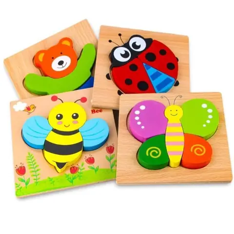 Jeu éducatif en bois - Jouets Montessori - Animaux - Coordination œil-main - Motricité fine