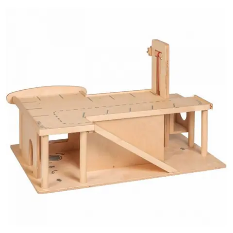 Grand garage en bois - jeu Montessori - EDUCO - E523005 - Beige - Dès 3 ans