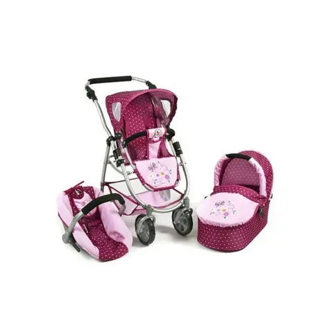 Landau Combi Poussette 3 en 1 poupée - Dim 67x43x77 cm Hauteur poignée 55 à 82 cm