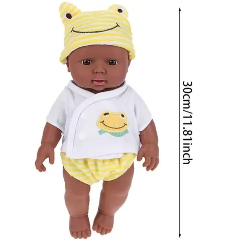 SHI- jouets de bébé réalistes en vinyle souple  Jouet de poupée de bébé de poupée 30 cm poupée bébé jeux peluche Jaune