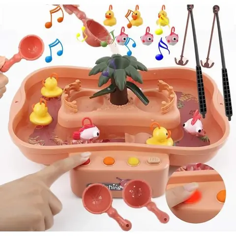 Table dEau Jeux pour Enfant 2 3 4 5 6 ans Cadeau  Jouet de Pêche pour Garcons Filles avec Canne a Peche avec lumières et musique