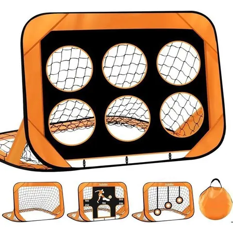 Lot de buts de football 4 modes Pop Up filet de football pliable et portable avec sac de transport 120x80x80 cm