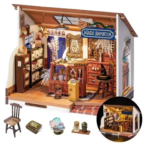 ROBOTIME Kit de maison miniature à monter soi-même avec meubles kit de petite maison avec lumière LED cadeaux pour adultes