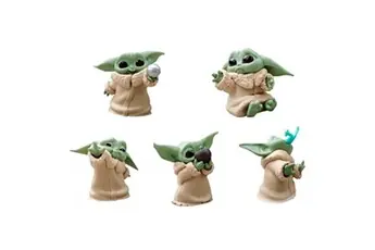 Set de 5 pièces Figurines Star Wars Baby Yoda PVC Jouets d'animation de collection - 6cm