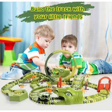 Circuit voiture électrique enfant - LANGTU - Circuit Voiture Enfant Dinosaure - Électrique - Multicolore - 3-6 ans