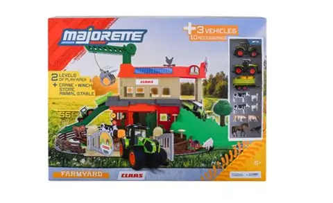 Garage jouet Smoby Majo Playset Ferme + 3 véhicules