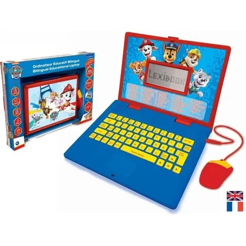 LEXIBOOK - Ordinateur éducatif bilingue La Pat Patrouille - 124 activités (Français/Anglais) - Dès 4 ans