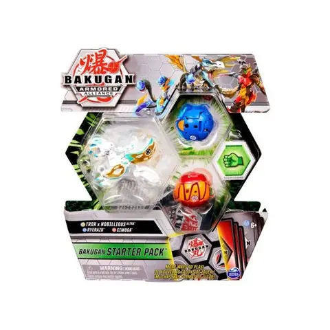Bakugan Pack De Demarrage Trox X Nobillious - Ryerazu - Cimoga : 3 Boules (Blanche Bleue Rouge) - Armored Alliance