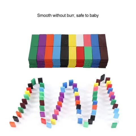 100 pièces Tour de Blocs Empilables en Bois pour Les Enfants de 3 Ans et Plus Famille，ASSEMBLAGE CONSTRUCTION JEUX-HB044