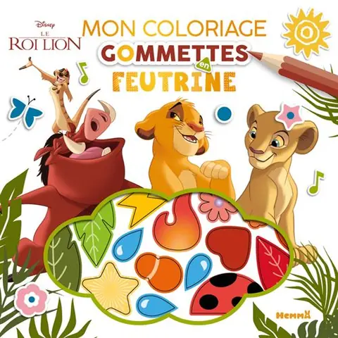 Disney Le Roi Lion - Mon coloriage gommettes en feutrine - Hemma