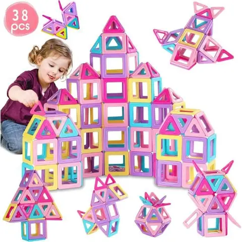 Jeu de construction magnétique - GENOSSEN - 38PCS - Multicolore - Pour enfants de 3 ans et plus - Plastique