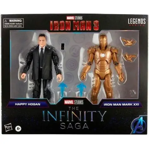 Figurine - Marvel - Iron Man 3 - Happy Hogan et Iron Man Mark XXI - 15cm - Accessoires