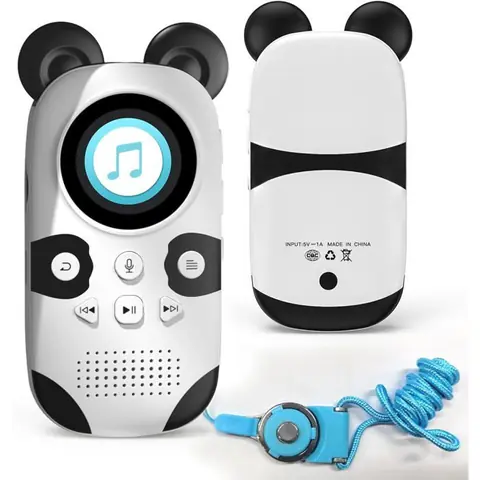 Lecteur Mp3 Enfant 64Go Bluetooth 5.318 Musiques de SommeilHaut-Parleur PandaEnregistrement VocalRadio FM