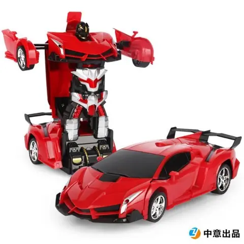 Voiture Transformers Robots in Disguise - RC 2-en-1 - Simulation Véhicule Télécommande - Cadeau Enfant - Rouge