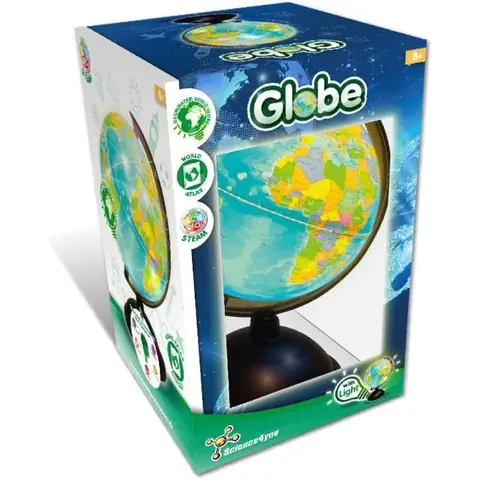 Globe Terrestre Lumineux - SCIENCE4YOU - 20 cm - Rechargeable USB - Pour Enfants 8+ Ans