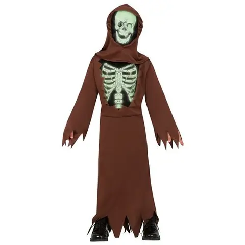 déguisement squelette phosphorescent enfant - 5/6 ans - marron - guirca 83414