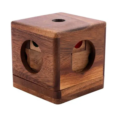 Casse-tête en bois - Engelhart - Dé enfermé - 9 pièces - Niveau difficile - 69 x 69 x 63 cm