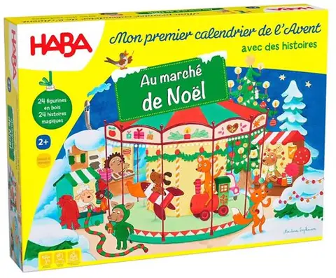 Mon premier calendrier de l'avent - marché de noël - jaune