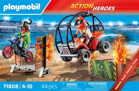 Playmobil Action Heroes 71808 Duo de cascadeurs avec quad et moto