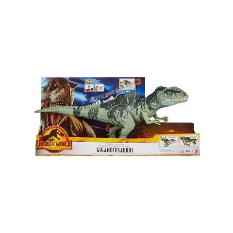 Grand Dinosaure Giganotosaurus 55 cm - Articulé Et Sonore - Jurassic World - Dino Attaque Supreme - Set Animaux
