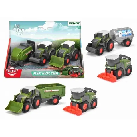 Kit de jouets - DICKIE - Fendt Micro Team - Tracteur avec remorque - 3 modèles - À partir de 3 ans