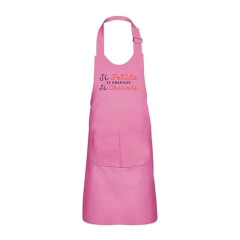 Fabulous Tablier Cuisine Enfant 2 Poches Rose Si Petite, et pourtant si Chiante - Haut de gamme