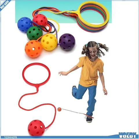 Ashata Balle sautante pour enfants Random Children Jumping Ball Ankle Skip Ball Swing Jumping puericulture jouets Couleur assortie