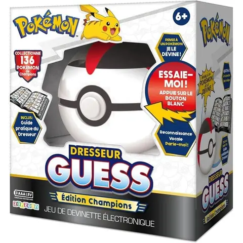 Jouet interactif - BANDAI - Dresseur Guess Champion Pokémon - Poké Ball à reconnaissance vocale - 151 Pokémon Kanto - Dès 6 ans