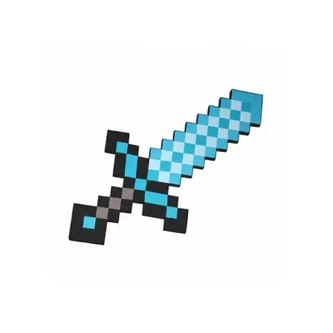 Épée en mousse - Épée Minecraft Diamant Bleu - 45 cm - Pixel Art 8-bit - Sécurisée enfants