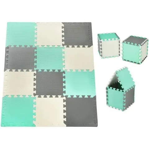 Moby-System Tapis de Puzzle 120 x 90 x 12 cm- Tapis déveil 12 Pièces en Mousse EVA-Tapis de Jeu sans Odeur - CE & EN- Vert