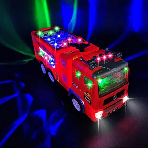SURENHAP Camion de pompiers lumineux pour les enfants Lumineux Fire Truck for Kids Fire Truck Toys With Light jouets jouet Rouge
