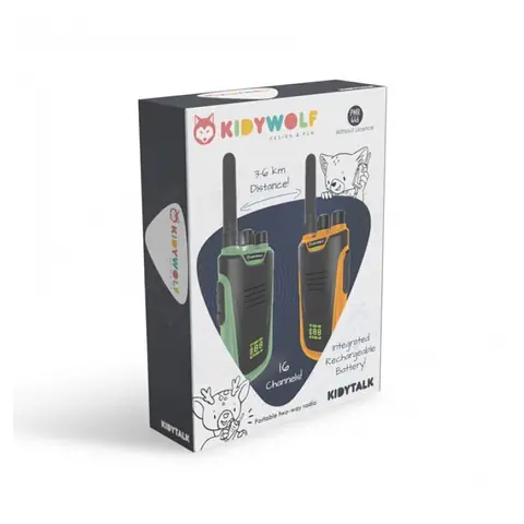 Talkies-walkies Kidytalk - Kidywolf - Bleu/Rouge - Mixte - Extérieur - 6 km